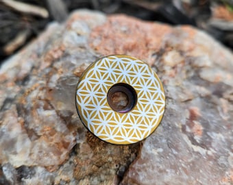 Anodized Titanium Bicycle Stem/Headset Cap - Flower of Life