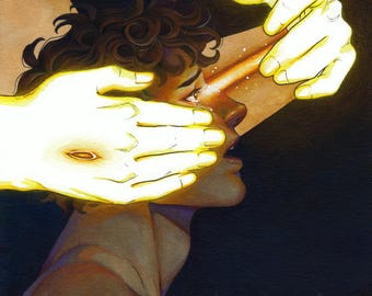 Augen zum Sehen und Ohren zum Hören Matthäus 13:17 Christliche Kunst Aquarell Illustration