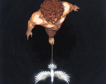 Gehen Sie durch Glauben, nicht durch Anblick 2 Korinther 5: 7 andächtige Christiana Kunst Aquarell Illustration
