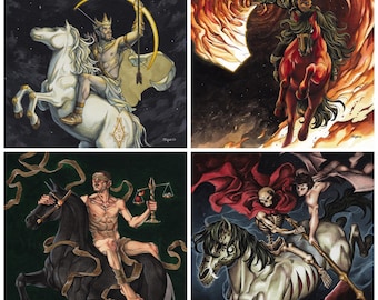 Four Horsemen of the Apocalypse original art/art print- Gothic religious wall decor