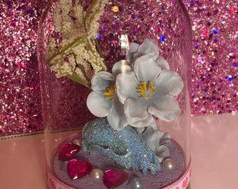 Blue Raccoon Skull Terrarium