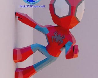 Wall Spidey papercraft low poly only PDF A4