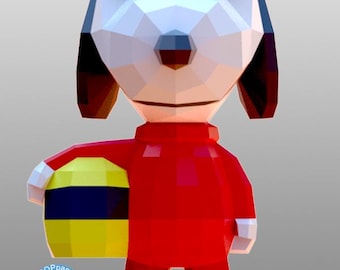 Snoopy papercraft Race Car Driver only PDF, A4