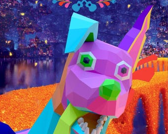 Dante papercraft, alebrije, coco, 3D papercraft, PDF only, DIY, Crafts, Day of the Dead