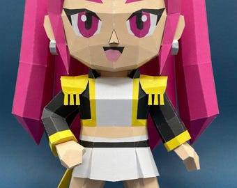 Look at papercafr. PDF, A4 sheet, K POP papercraft