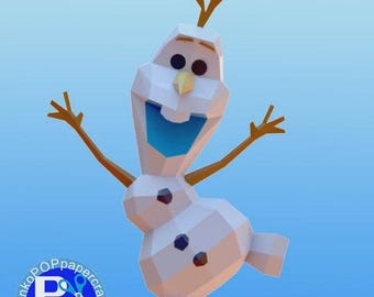Olaf papercraft, PDF only, A4 sheet, lowpoly, deco