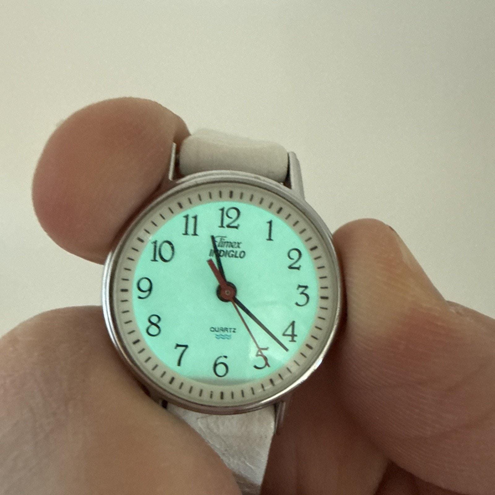 VTG Timex Analog Women Watch 22MM White Dial Sterling Silver Tips 6\