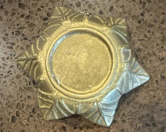 Brass Star-Shaped Candle Holder Decorative Dish Unique Brassware