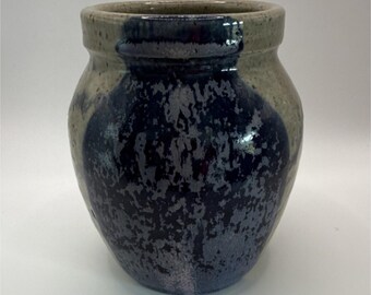 Vintage Handmade Ceramic Art Pottery Vase Blue Stoneware