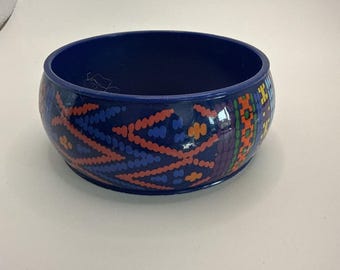 Pulsera rígida Avon Vintage Color Collage con estampado geométrico multicolor de los años 80