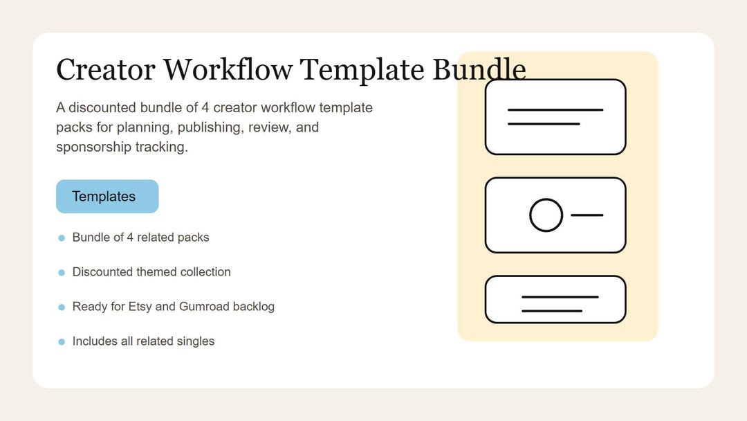 Creator Workflow Template Bundle - Etsy