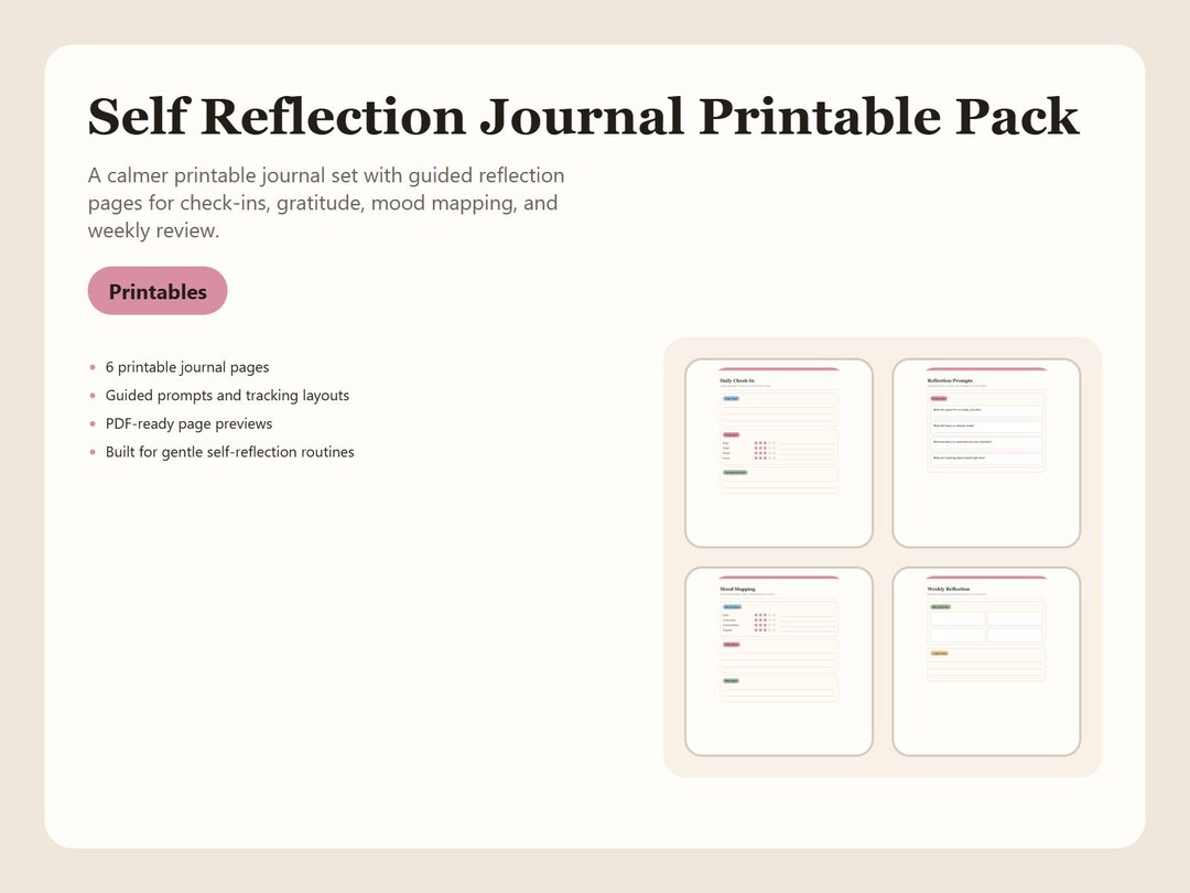 Self Reflection Journal Printable Pack - Etsy