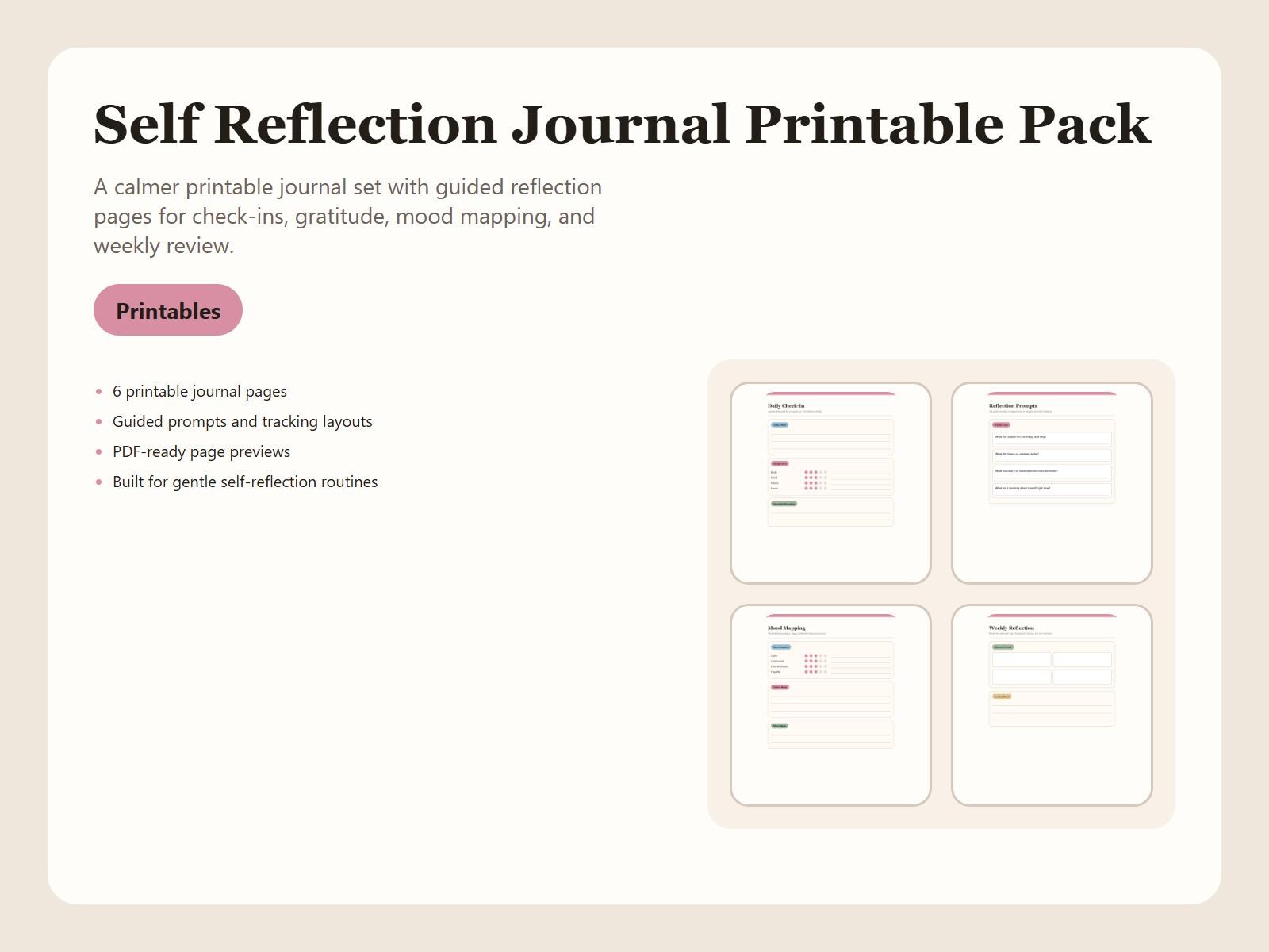 Self Reflection Journal Printable Pack - Etsy