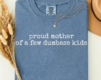 Proud Mother of a Few Dumbass Kids Shirt, Funny Mom Shirt Comfort Colors, Sarcastic Mom Tee, Offensive Humor Shirt