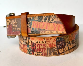 Personalized Belt with message - Handmade Premium Leather Belt - Gift for him/her/them - Custom made