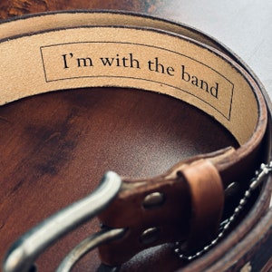 Personalized Belt with message Handmade Premium Leather Belt Gift for him/her/them Custom made image 8