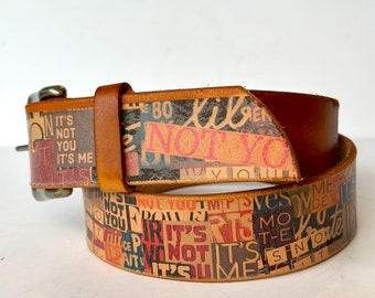 Personalized Belt with message - Handmade Premium Leather Belt - Gift for him/her/them - Custom made