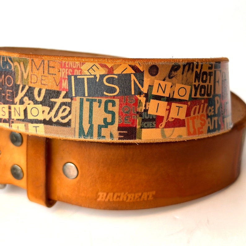 Personalized Belt with message Handmade Premium Leather Belt Gift for him/her/them Custom made image 4