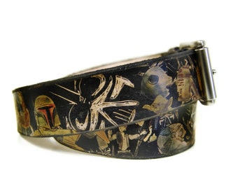 STAR WARS belt - Gift for him/her/them - Personalised belt - Printed Leather belt - Valentines day Gift