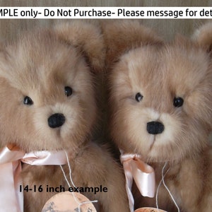 Custom memory bear from your fur coat, Mink fur, Teddy bear from old coat, recycled coat