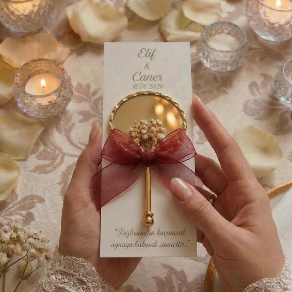 Wedding Mirror Gift | Mirror Gift Favors | Bridal Shower Hand Mirror | Hand Mirror | Custom Henna Gift | Wedding Favors