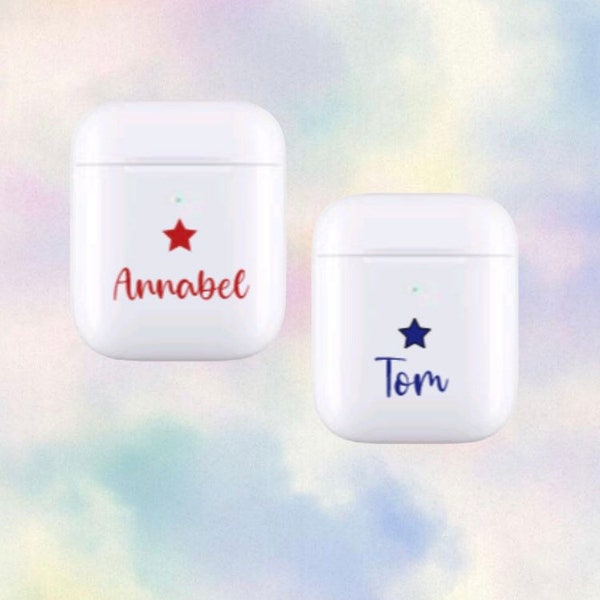 Air Pod Case Personalised Vinyl Decal - choose your colour and name