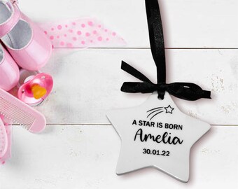 Personalised Baby Keepsake Gift Decoration A star is born - a perfect gift