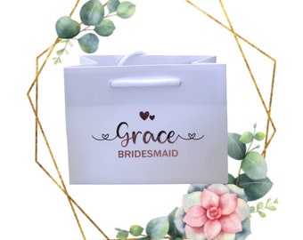 Personalised Bridesmaid Bridal Gift Bag With Name And Message