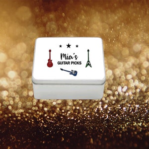 Personalised Guitar Pick Tin - a useful accessory or a perfect gift