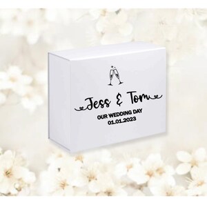 Personalised Wedding Memories Keepsake Box - choose your box and text colour