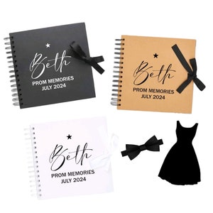 Personalised Prom Ribbon Tied Photo Album Memory Book - choose your colour and personalise.