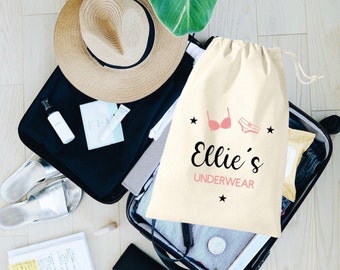 Personalised Holiday Lingerie Underwear Swimwear Accessories Bag - perfect for suitcase organisation