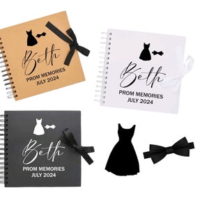 Personalised Prom Ribbon Tied Photo Album Memory Book with images - choose your colour and personalise.