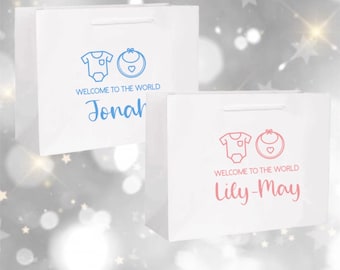 Personalised Baby Gift Bag - choose vinyl colour