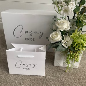 Personalised Bride Memory Keepsake Box - choose your message and text colour