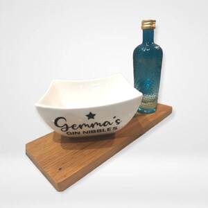Personalised White Ceramic Gin or Wine Nibbles Pot add your own name Personalised White Ceramic Gin or Wine Nibbles Pot add your own name