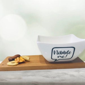 Personalised White Ceramic Gin or Wine Nibbles Pot add your own name Personalised White Ceramic Gin or Wine Nibbles Pot add your own name