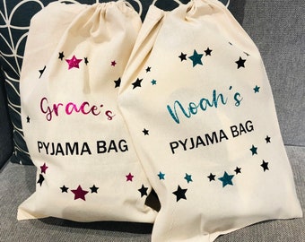 Beautiful Bedtime Personalised Pyjama Sack - perfect for pjs & teddy - a perfect gift