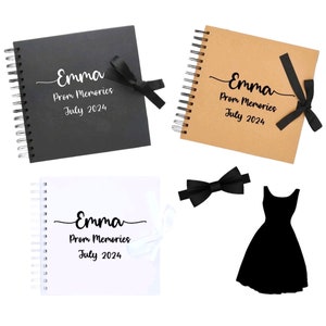 Personalised Prom Ribbon Tied Photo Album Memory Book - choose your colour and personalise.