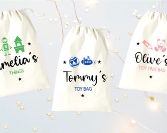 Beautiful Child Toddler Personalised Toy Tidy Bag - perfect for toy & teddy organisation