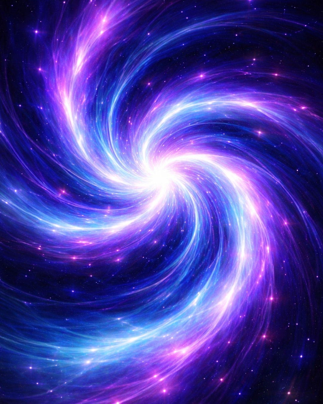 Blue Cosmic Spiral Wall Art, Abstract Galaxy Swirl Print, 8x10 Space ...