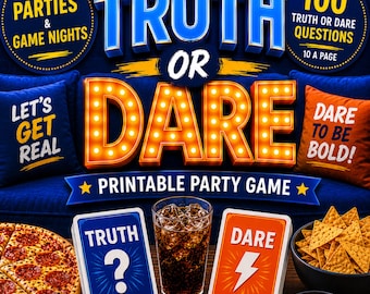 Adult Truth or Dare Printable Party Game | 100 Questions (Digital Download)