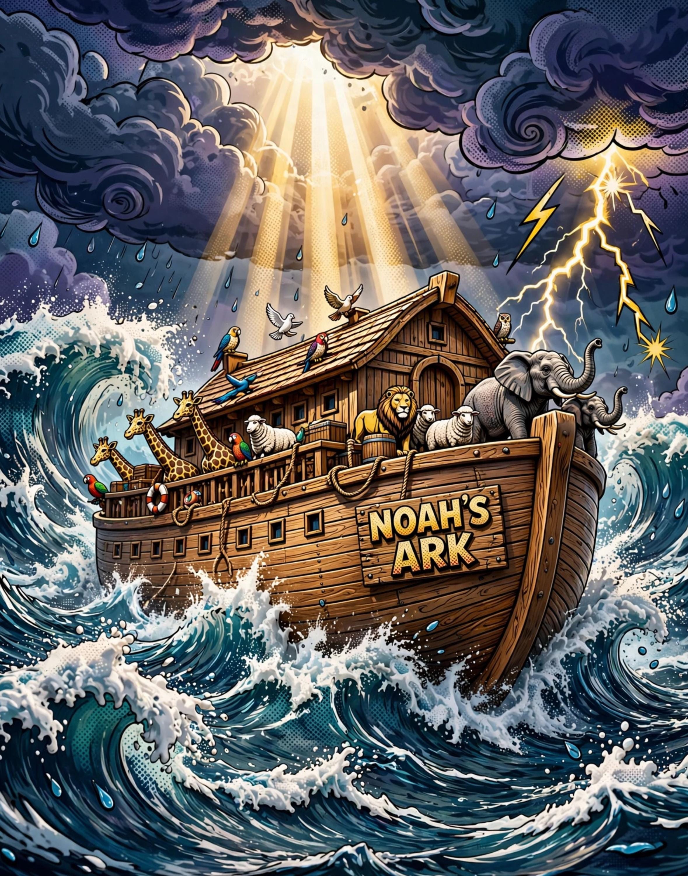 Noahs Ark Painting Vintage - Etsy