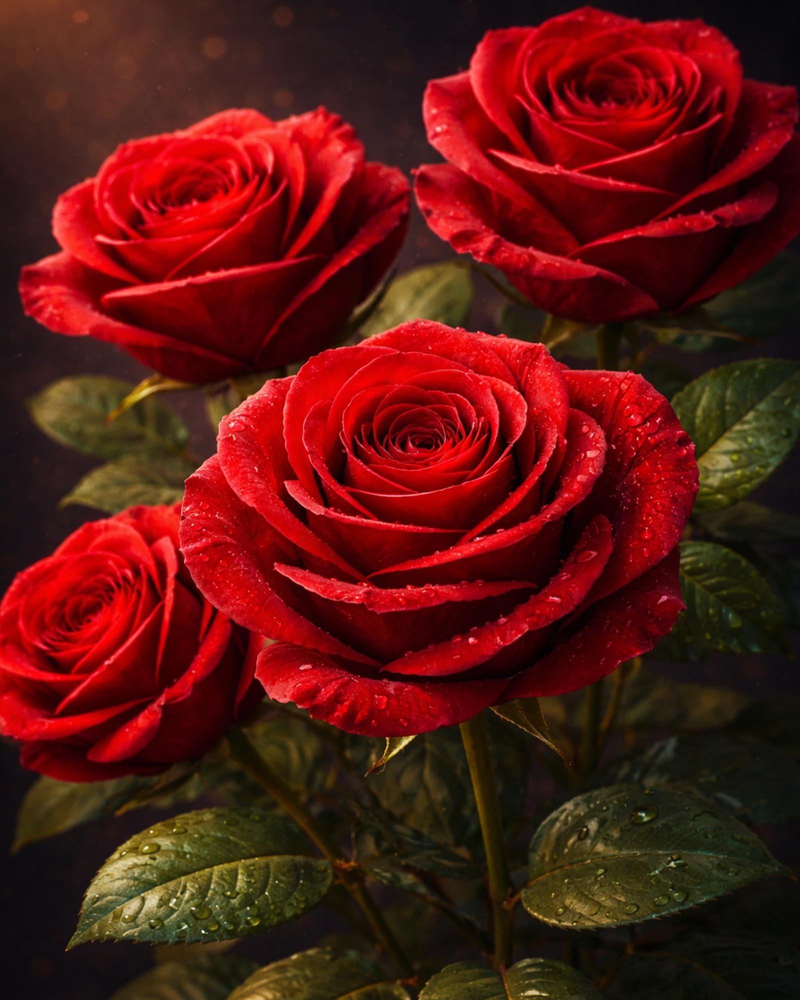 Red Rose Wall Art Print, Moody Floral Decor, Romantic Botanical ...