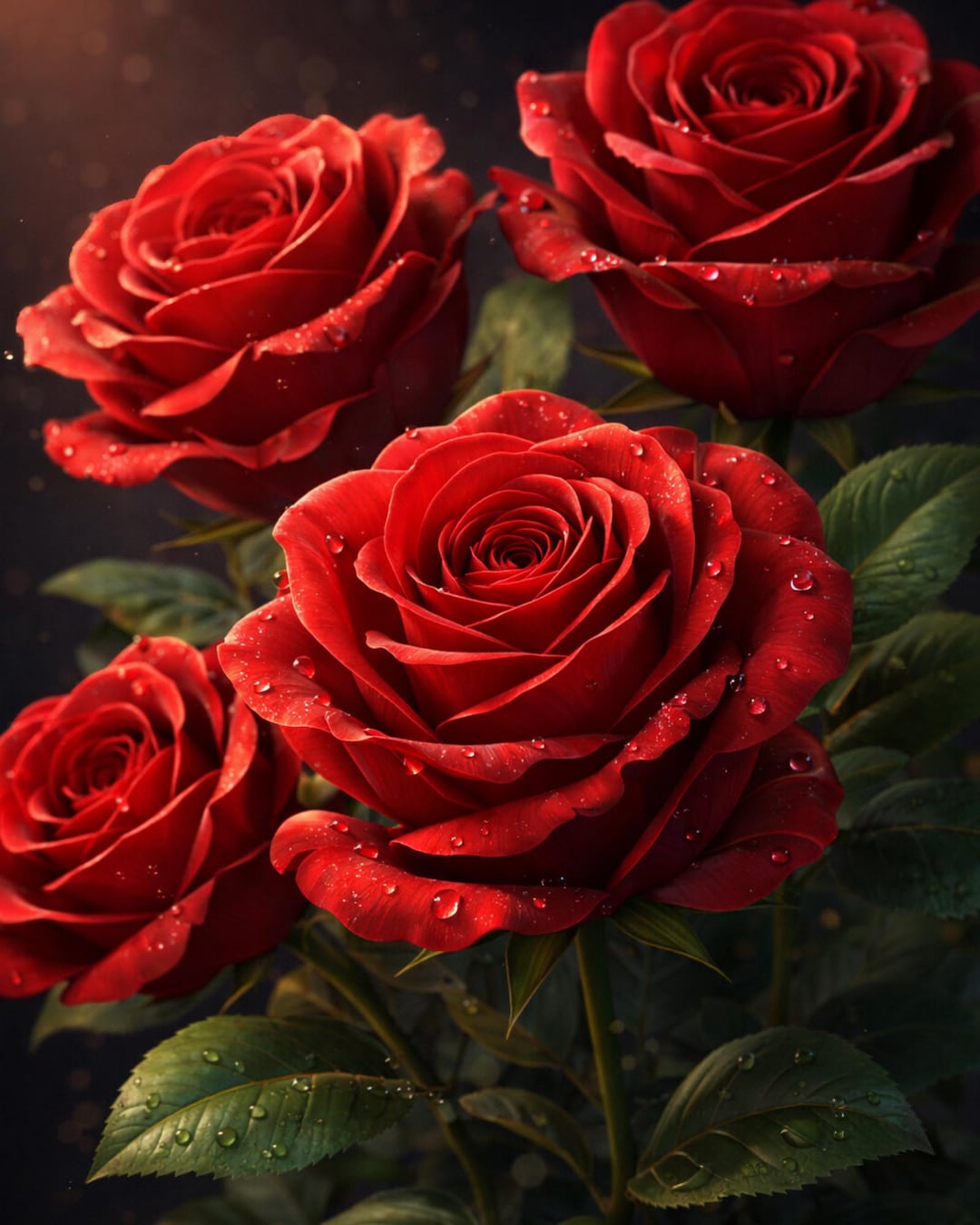 Red Rose Wall Art Print, Moody Floral Decor, Romantic Botanical ...