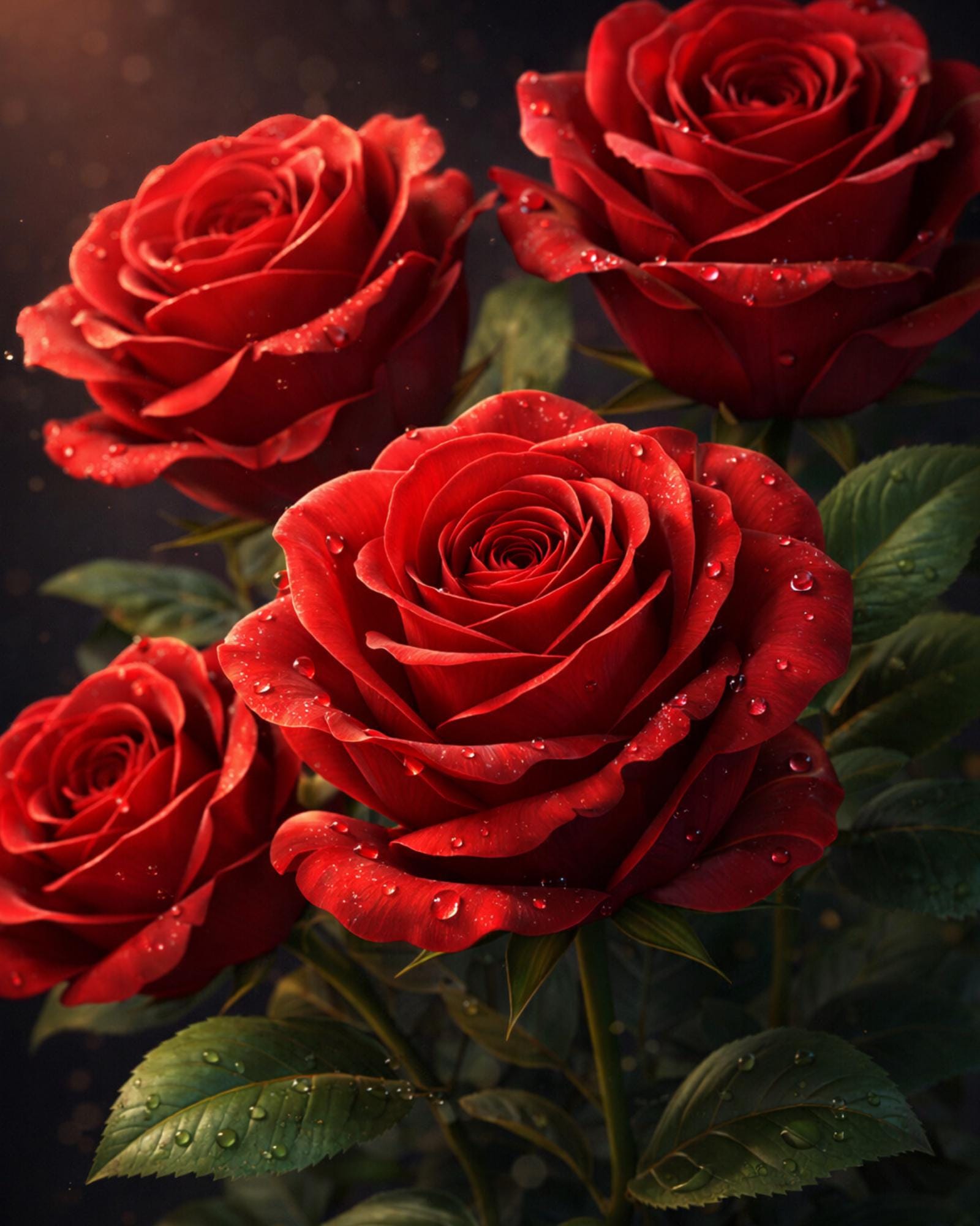 Red Rose Wall Art Print, Moody Floral Decor, Romantic Botanical ...