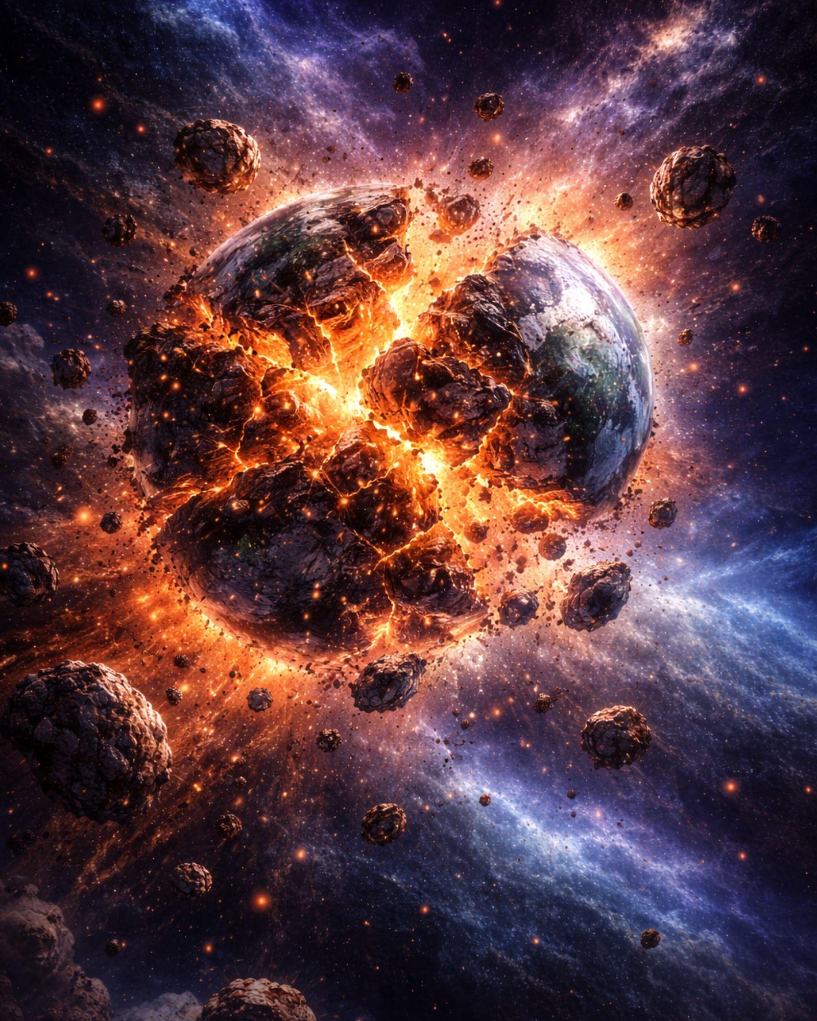 Space Exploding Art Exploding Earth Wall Art Print, Space Digital Download 8x10 - Etsy