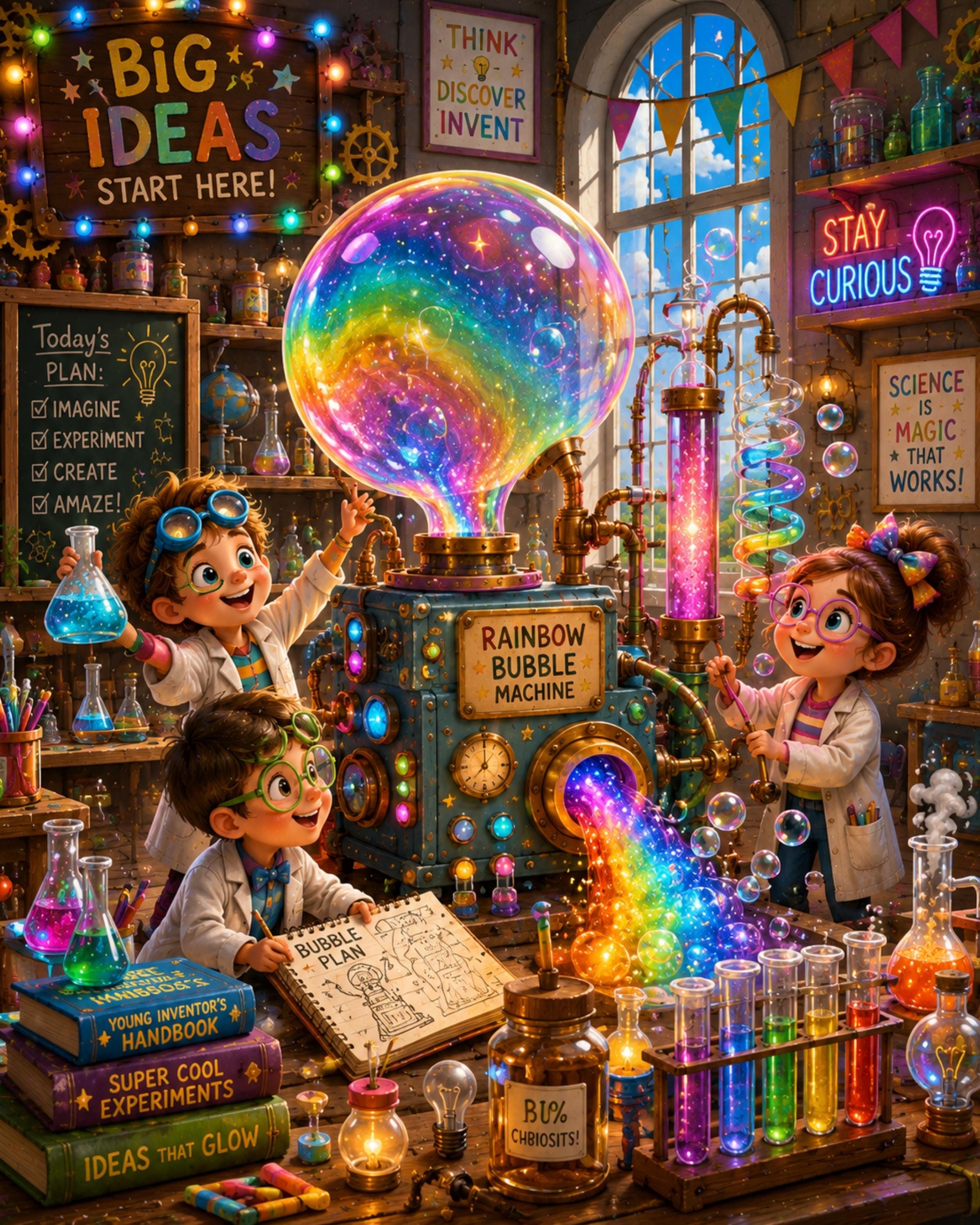 Kids Science Lab Wall Art Set, Rainbow Experiment Prints 8x10 - Etsy
