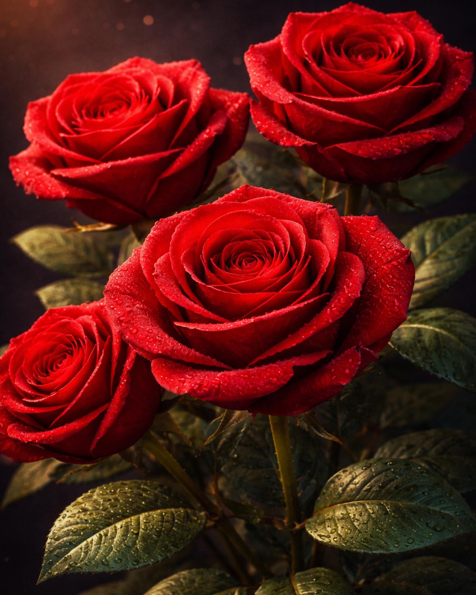 Red Rose Wall Art Print, Moody Floral Decor, Romantic Botanical ...