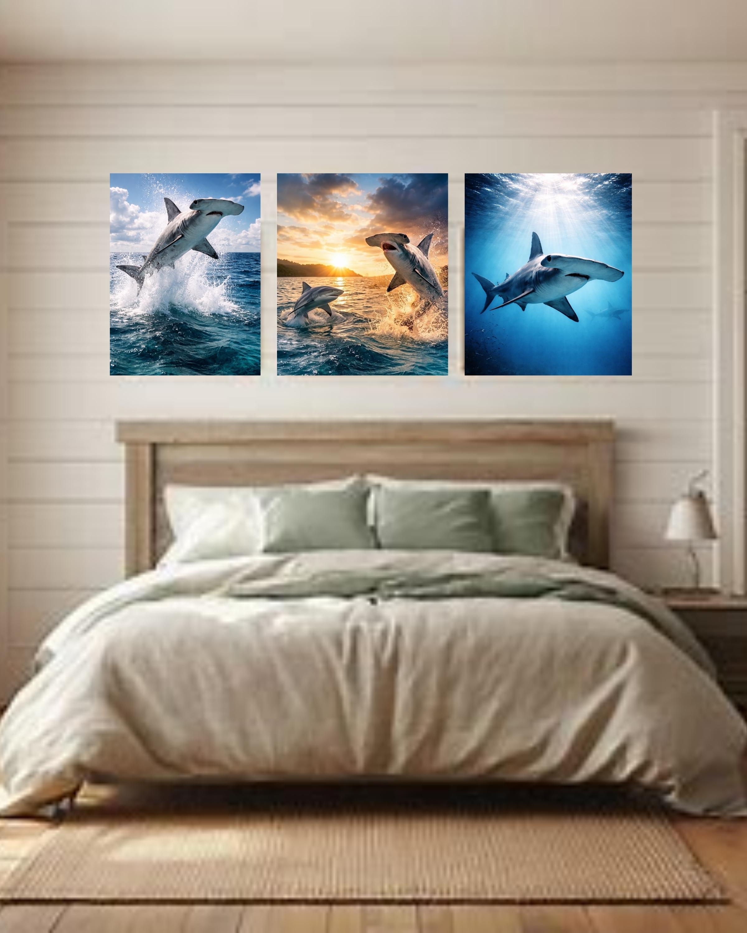 Hammerhead Shark Ocean Wall Art Print, 8x10 Digital Download - Etsy